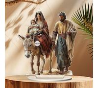 Decorazione del presepe di Natale, ornamento da tavolo della Sacra Famiglia,