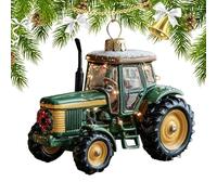 Decorazione del trattore per albero di Natale | Ciondolo del trattore acrilico per Natale, decorazione bidimensionale piatta appesa come souvenir, per esposizione alle finestre