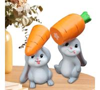 Decorazione della carota Bunny - grappoli con eleganti in resina con decorazione della tavola primaverile, coniglietto che tiene una decorazione di coniglietti pasquali | Centro tavola degli