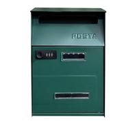 Decorazione Della Cassetta Postale Con Serratura A Password, Cassetta Postale Americana Da Parete, Cassetta Dei Suggerimenti Per Esterni Resistente Alla Pioggia(Green)