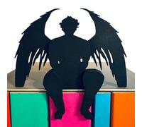 Decorazione Della Libreria - Silhouette In Legno Silhouette Angelo DECORAZIONE DELLA TABELLA LEGNO, MODERNA | Decorazione Da Tavolo In Legno Con Di Angelo Nero | Moderna Decorazione Residenzial