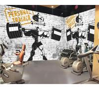 Decorazione Della Palestra Carta Da Parati 3D Murale Di Sfondo Per Il Sollevamento Pesi Di Fitness Retrò Nosta 3D Murale Carta da parati fotomurali poster murale Soggiorno camera letto-200cm×140cm