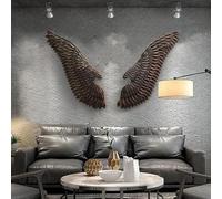 Decorazione della Parete di Ali di Metallo sospeso, Grande Decorazione della Parete dell'ala d'Angelo 3D, per casa, Camera da Letto, Soggiorno, Giardino,Marrone