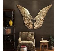 Decorazione della Parete di Ali di Metallo sospeso, Grande Decorazione della Parete dell'ala d'Angelo 3D, per casa, Camera da Letto, Soggiorno, Giardino,d'oro