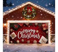 Decorazione della Porta del Garage di Natale, Banner di Natale per Porta del Garage Buon Natale Parete Santa Pupazzo di Neve Elan Teli di Sfondo Garage Xmas Inverno per Parete Esterno Interno