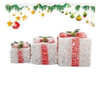 Decorazione della scatola di Natale,Scatole di Natale decorative | Set di 3 fiocchi di neve decorazione della scatola di ferro,Ornamento dell'albero di Natale, scatole di regalo con fiocchi per il