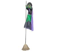 Decorazione della Scopa delle Streghe di Halloween - 9.84ft/ Hover Flying Broomstick | Realistico supporto paura, per giardino, , ingresso, passerella, recinzione, cimitero, festa all'aperto,