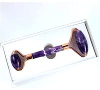 decorazione della stanza Strumento di massaggio for la cura del viso in pietra grezza di ametista Rullo di ametista Gua Sha Set di massaggi Massaggiatore di giada di cristallo naturale Viso Corpo Coll