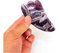 decorazione della stanza Strumento di massaggio for la cura del viso in pietra grezza di ametista Rullo di ametista Gua Sha Set di massaggi Massaggiatore di giada di cristallo naturale Viso Corpo Coll
