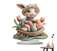 Decorazione della tavola della tavola del coniglio di Pasqua, decorazione della tavola del coniglio,Centro di casa della fattoria Egg del coniglio acrilico 2D | Ornamento della tavola di Pasqua per la
