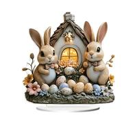 Decorazione Della Tavola Di Pasqua - Segno Di Coniglio A Vassoio A Più Livelli, Ornamento Da Ufficio Acrilico Vacanze | 2D Primavera Bunny Egg Figurina, Piuttosto Pezzo Padrona Tavolo Di Pasqua