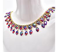 decorazione dell'acqua di perforazione, Catena con nappa di strass multicolore, larghezza 3,7 cm, diverse misure(Gold,90cm)