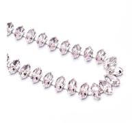 decorazione dell'acqua di perforazione, Catena con occhio di cavallo a forma di foglia con strass di cristallo multicolore, diverse misure(Pink,1cm wide#1 yard)