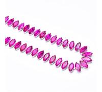decorazione dell'acqua di perforazione, Catena con occhio di cavallo a forma di foglia con strass di cristallo multicolore, diverse misure(Fuchsia,1.5cm wide#45cm lenght)