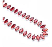 decorazione dell'acqua di perforazione, Catena con occhio di cavallo a forma di foglia con strass di cristallo multicolore, diverse misure(Red,1cm wide#45cm lenght)