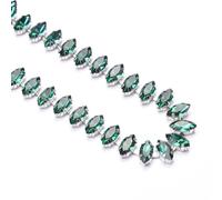 decorazione dell'acqua di perforazione, Catena con occhio di cavallo a forma di foglia con strass di cristallo multicolore, diverse misure(GN zircon,1cm wide#45cm lenght)