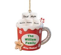 Decorazione dell'albero di Natale personalizzata Ornamento da appendere in acrilico personalizzato Inverno bevanda calda modello appeso vacanza famiglia Decor Regali con nome personalizzato Ornamento