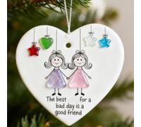 Decorazione dell'amicizia in vetro a forma di cuore, ricordo dell'amicizia senza tempo, un ricordo eterno a forma di H-eart