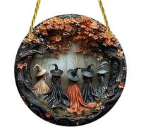Decorazione delle porte di Halloween in legno, motivano in legno Ornamento del segno appeso a piastre, perfetto per decori stagionali per la casa, decori del portico per la fattoria style1