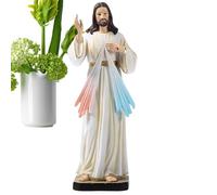 Decorazione delle statue cristiane | Decorazione religiosa | Decorazione da giardino cristiana, scultura del Santo Cristo con mano rialzata che prega per la pace