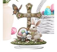 Decorazione delle uova di Pasqua, Ornamento 'ufficio di Pasqua | Centri da tavola a tavola piatta 2D 2D coniglietto di Pasqua,Centera per padrone di ufficio per fattoria per mobili, scaffali