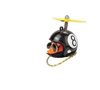 Decorazione dell'elica di anatra per elmetto in bicicletta Piccola giallo in piedi vento anatre di anatra ornamento per moto in bicicletta compatibile con la maggior parte dei caschi(Black Duck 2)