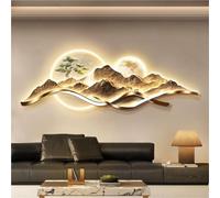 Decorazione di Alimentazione con Collegamento cablato con luci a LED, Moderna Scultura Artistica 3D, murales da Appendere in 3D, Pittura di Paesaggio Cinese Creativa per la casa, Soggiorno, Studio