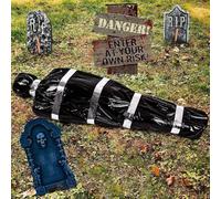 Decorazione di Cadavere Halloween, oggetti di scena per vittime morte, set di sacchi per cadaveri finto gonfiabile,Cadavere appeso per feste di Halloween, casa infestata, cortile, cimitero