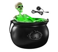 Decorazione di calderoni scheletrici Halloween | Witches Cauldron su treppiede per decorazioni da cortile con luce a corda, spettrali statue esterno il giardino del portico cortile,