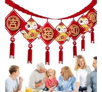 Decorazione di Capodanno cinese, ghirlanda di Capodanno cinese, Banner di Capodanno cinese 2025, Decorazioni per la casa, decorazione Fu con cinese fortunato, decorazione serpente di Capodanno po