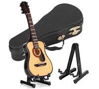 Decorazione di chitarra Cheotime, Mini Modello per chitarra con stand e scatola attuale, ornamento di strumenti musicali in legno da 15 cm per decorazioni per la casa,