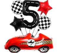Decorazione di Compleanno Auto 5 Anni,Palloncini Compleanno Auto da Corsa,Palloncini Per Auto Da Corsa,Cars Compleanno 5 anni,Decorazioni Compleanno Cars 5Anni per Bambini Decorazione di Festa