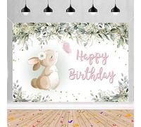 Decorazione di Compleanno per le Ragazze, Banner di Compleanno Coniglietto Poster di Segno, Sfondo di Buon Compleanno Banner Girl 1 2 3 4 5 Anni Decorazione Della Festa di Compleanno