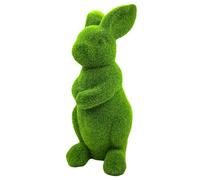 Decorazione di coniglio primaverile - Figurine di coniglietto color smeraldo, ornamento da giardino esterno, stravagante arte della soglia stagionale | Evidenziazione del paesaggio festivo per l'area