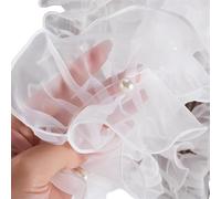 Decorazione di decalcomanie, processo di cucito DI Bordatura in tessuto di tulle da 12 cm, pieghettata, in pizzo, con volant, for abito da sposa, decorazione for bambole(White,4 Yards)