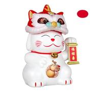 Decorazione di gatti portafortuna cinese, gatto che agitano solare - Fortune Health Wealth che ospita l'arredamento di gatto, Welcoming Fortune Cat annuendo la testa ad energia solare per la