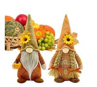 Decorazione di gnomi del Ringraziamento - 2 statuette di gnomi da collezione per il Ringraziamento, decorazioni autunnali, decorazioni per festival del raccolto per mensole, vassoio a più livelli