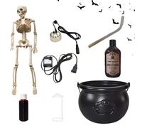 Decorazione Di Halloween A Forma Di Calderone - Decorazione A Forma Di Vaso Da | Accessorio Per Feste Di Halloween | Effetto Luce LED Fumosa Con Per Un'esposizione Spettrale Al Chiuso |