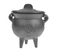 Decorazione di Halloween calderon,Grande secchio di calderone con coperchio e maniglia | Calderone nero bollitore Halloween caramelle ciotola calderone vaso secchio per assistente