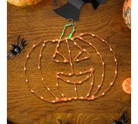 Decorazione di Halloween con luce a forma di zucca per finestra, porta del