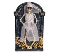 Decorazione di Halloween con scheletro illuminato, alimentato a batteria, accento sonoro di movimento per interni decorazione ingresso decorazione cimitero decorazione gotica mensola tavolo ingresso