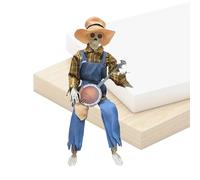 Decorazione di Halloween con scheletro | Prop di scheletro posabile musicale con occhi luminosi ed effetti sonori | Statuetta animata brillante per feste di festa stregata per la scuola stregata in