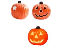 Decorazione di Halloween: lampada a LED luminosa a forma di zucca, realizzata in materiale plastico, utilizzata per la decorazione interna ed esterna delle vacanze. Luce notturna a forma di zucca