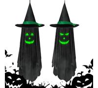 Decorazione di Halloween per esterni, spaventoso, cappello da luminoso, nero | Decorazione da cortile per albero, cortile, terrazza, giardino, casa, sentiero, paesaggio, marciapiede, prato