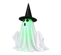 Decorazione di Halloween per interni animata, interattiva con linguaggio e | Controllo touch, viso verde luminoso, movimento spaventoso su e giù e effetti sonori, personaggi spaventosi per