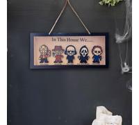 Decorazione di Halloween Personaggio horror Cornice in legno per camino