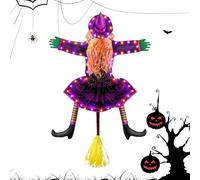 Decorazione Di Halloween Schiantata | Strana Che Si Schianta Contro L'Albero | Accessori Festa Per Giardino Terrazzo Con Luci Da Appendere Su Albero