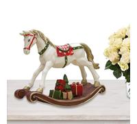 Decorazione di Natale Cavallo a dondolo, colore statuetta di cavallo a dondolo, decorazione da tavolo, regalo di compleanno, giocattolo artigianale per Natale, giorno del Ringraziamento, decorazione d