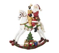 Decorazione di Natale cavallo a dondolo e Babbo Natale