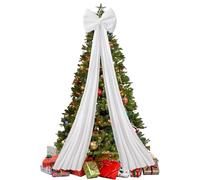 Decorazione di Natale con Grande Fiocco di Velluto per la Sommita' dell'Albero, 79 x 16 Pollici, Enorme Fiocco Rosso con Lunghi Nastri, Big Bow Borgogna per Matrimoni, Natale, Compleanni, Casa